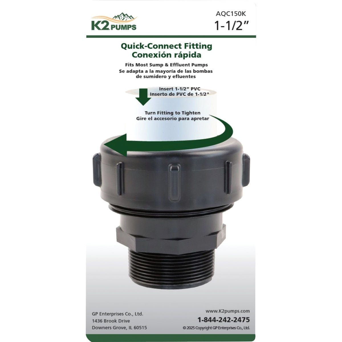 K2 1-1/2 In. Sump & Effluent Pump Quick-Connect Fitting - photo 2