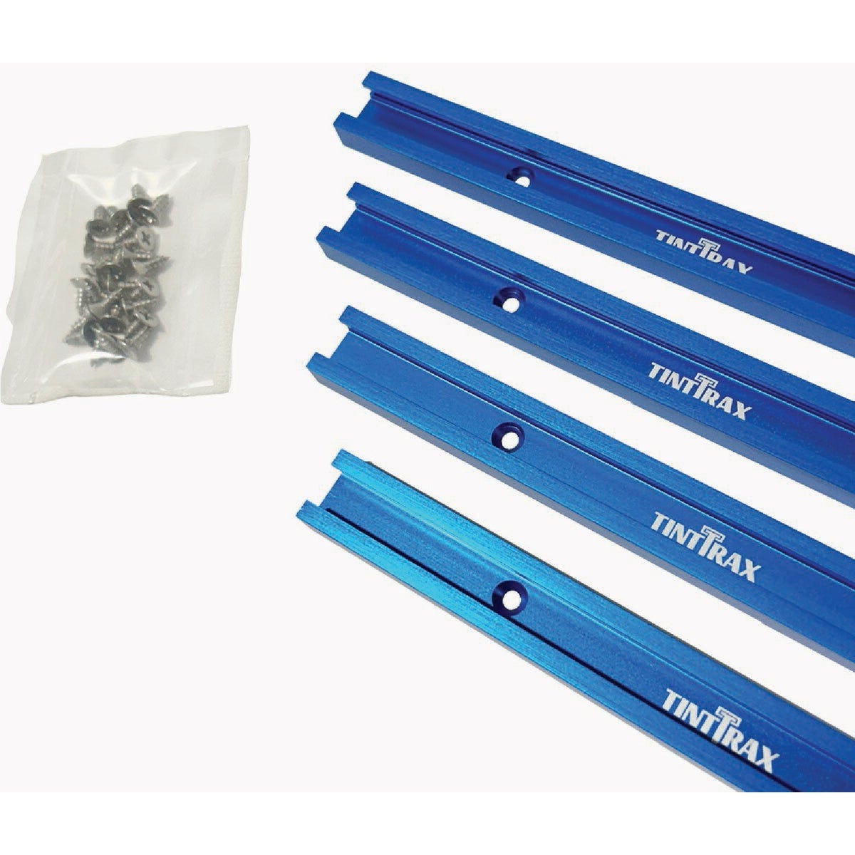 Red House Tools TintTrax 24 In. Blue T-Track Kit (4-Pack) Red House Tools TintTrax 24 In. Blue T-Track Kit (4-Pack)