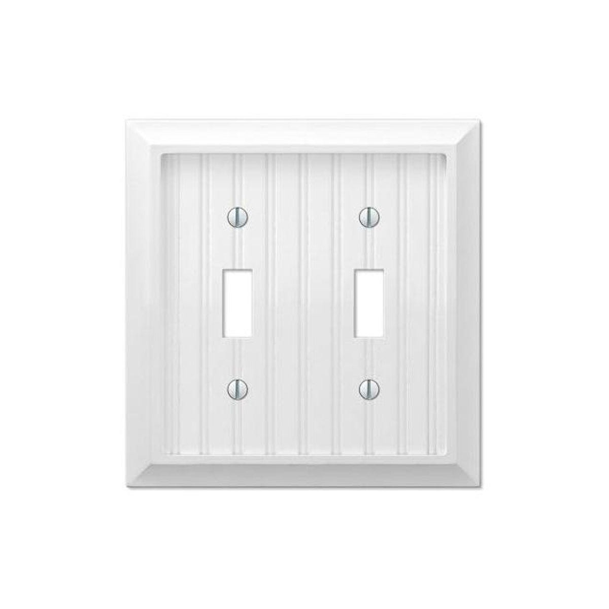 Westek Cottage White Faux Wood 2-Toggle Wall Plate Westek Cottage White Faux Wood 2-Toggle Wall Plate