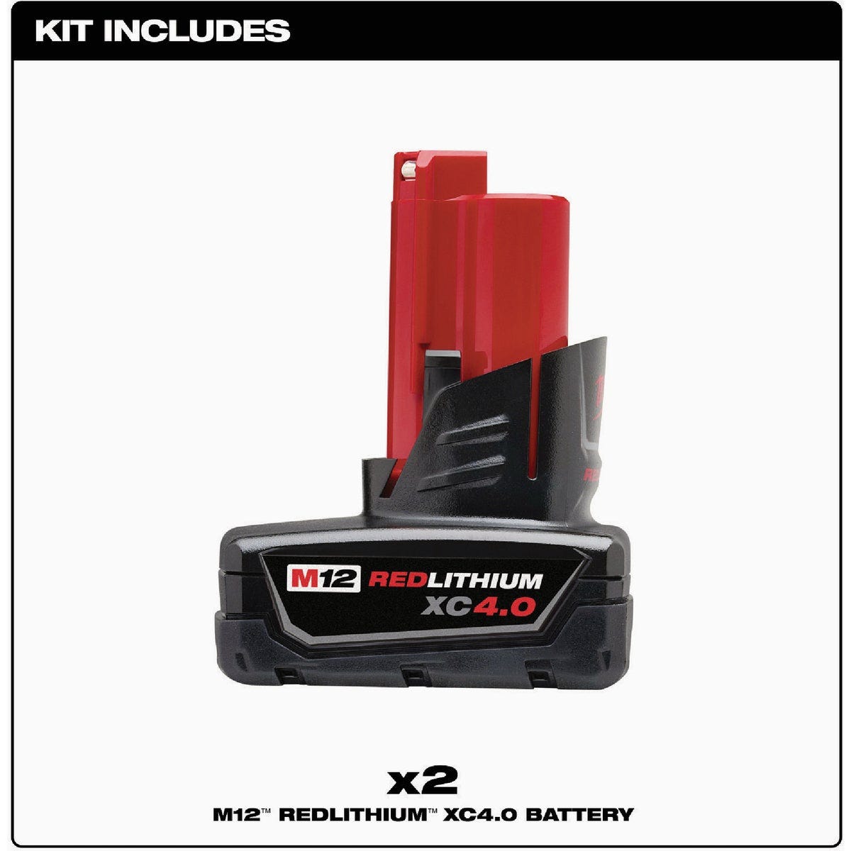 Milwaukee M12 REDLITHIUM XC 4.0 Ah Battery Pack (2-Pack) - photo 2 Milwaukee M12 REDLITHIUM XC 4.0 Ah Battery Pack (2-Pack) - photo 2