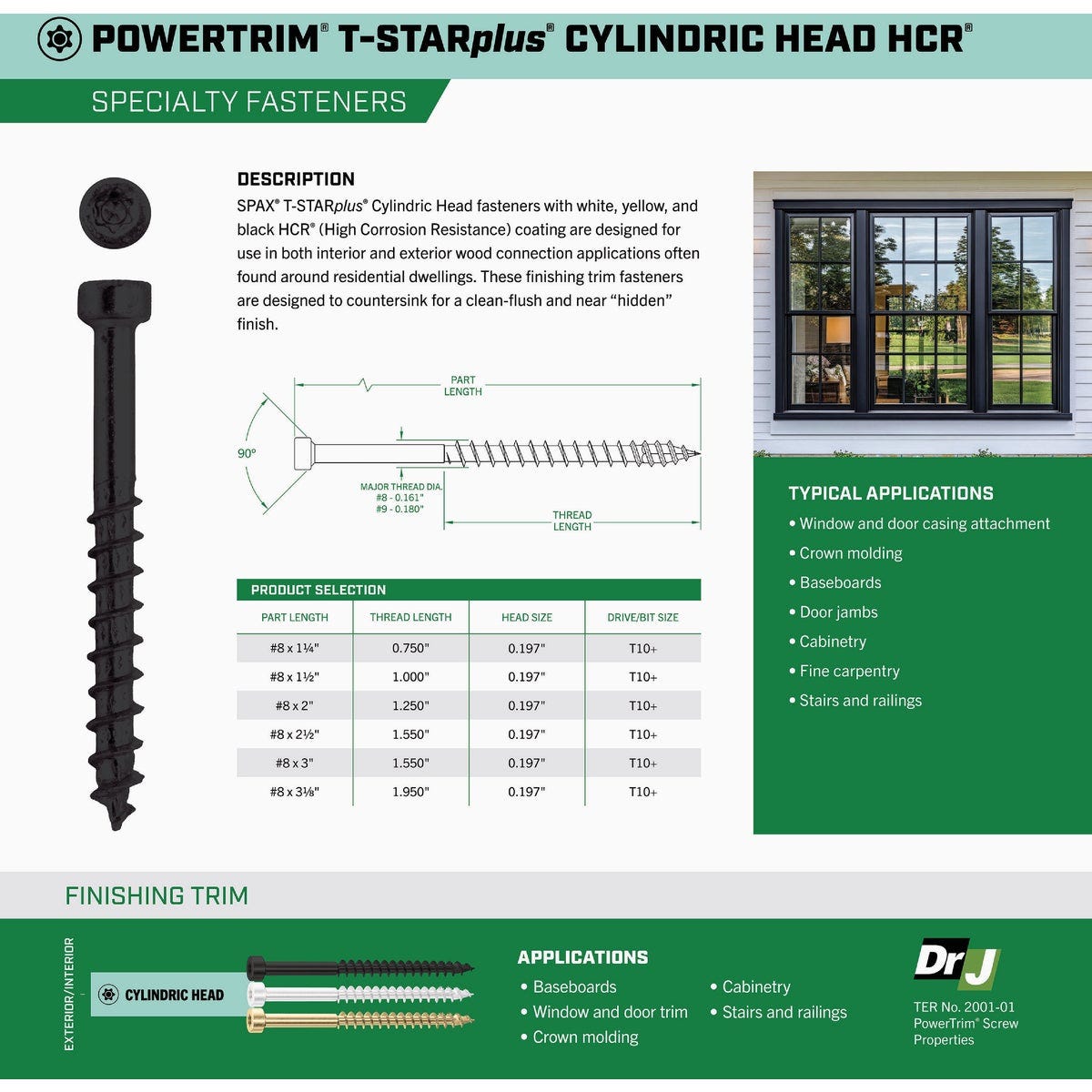 SPAX PowerTrim #8 x 2-1/2 In. T10 Plus Cylindric Head HCR (Exterior Rated) White Trim Screw (100-Ct.) - photo 6