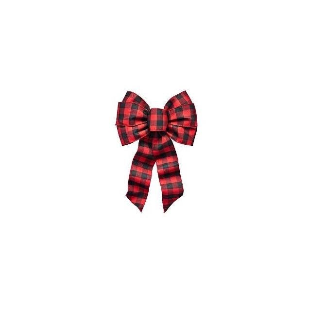 Holiday Trim 8-1/5 In. In. x 14 In. Buffalo Plaid Deluxe Bow