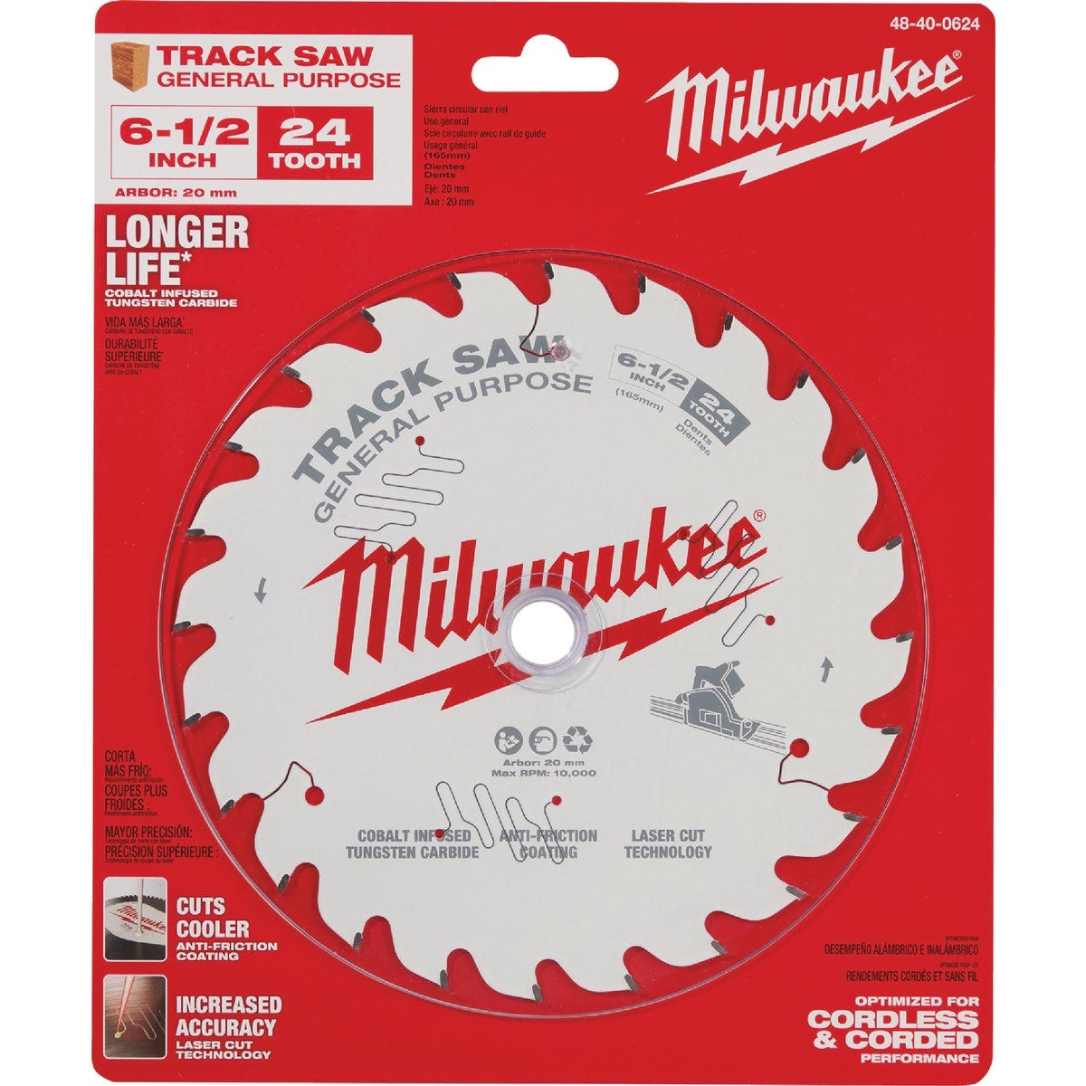 Milwaukee 6-1/2 In. 24-Tooth General Purpose Track Saw Blade Milwaukee 6-1/2 In. 24-Tooth General Purpose Track Saw Blade