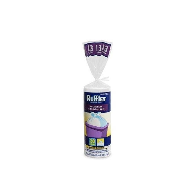 Ruffies 20-Ct. 13-Gal. White Tall Kitchen Trash Bag Ruffies 20-Ct. 13-Gal. White Tall Kitchen Trash Bag