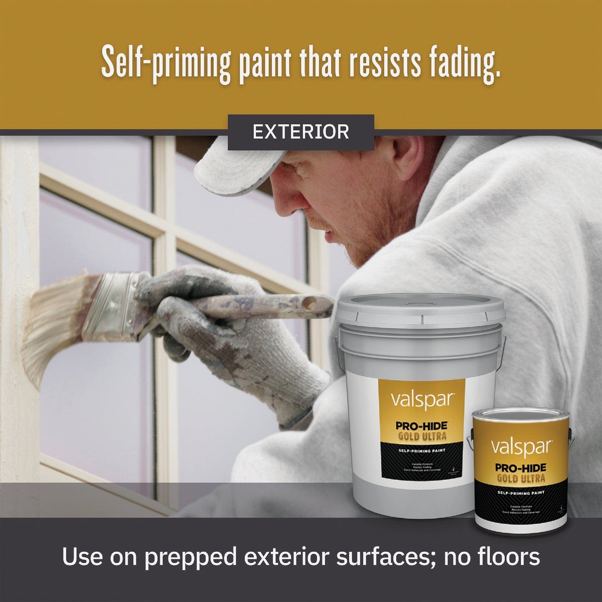 Valspar Pro-Hide Gold Ultra Latex Satin Exterior House Paint, Pastel Base, 1 Gal. - photo 4