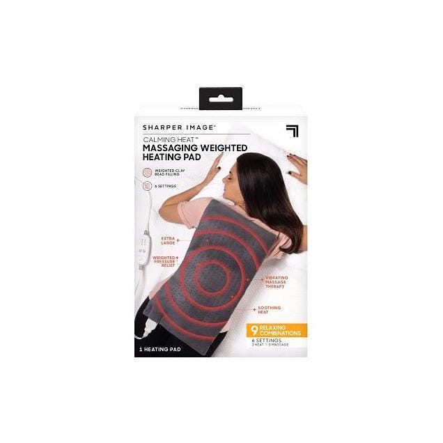 Sharper Image 4 Lb. Calming Heat Massaging Weighted Heating Pad Sharper Image 4 Lb. Calming Heat Massaging Weighted Heating Pad