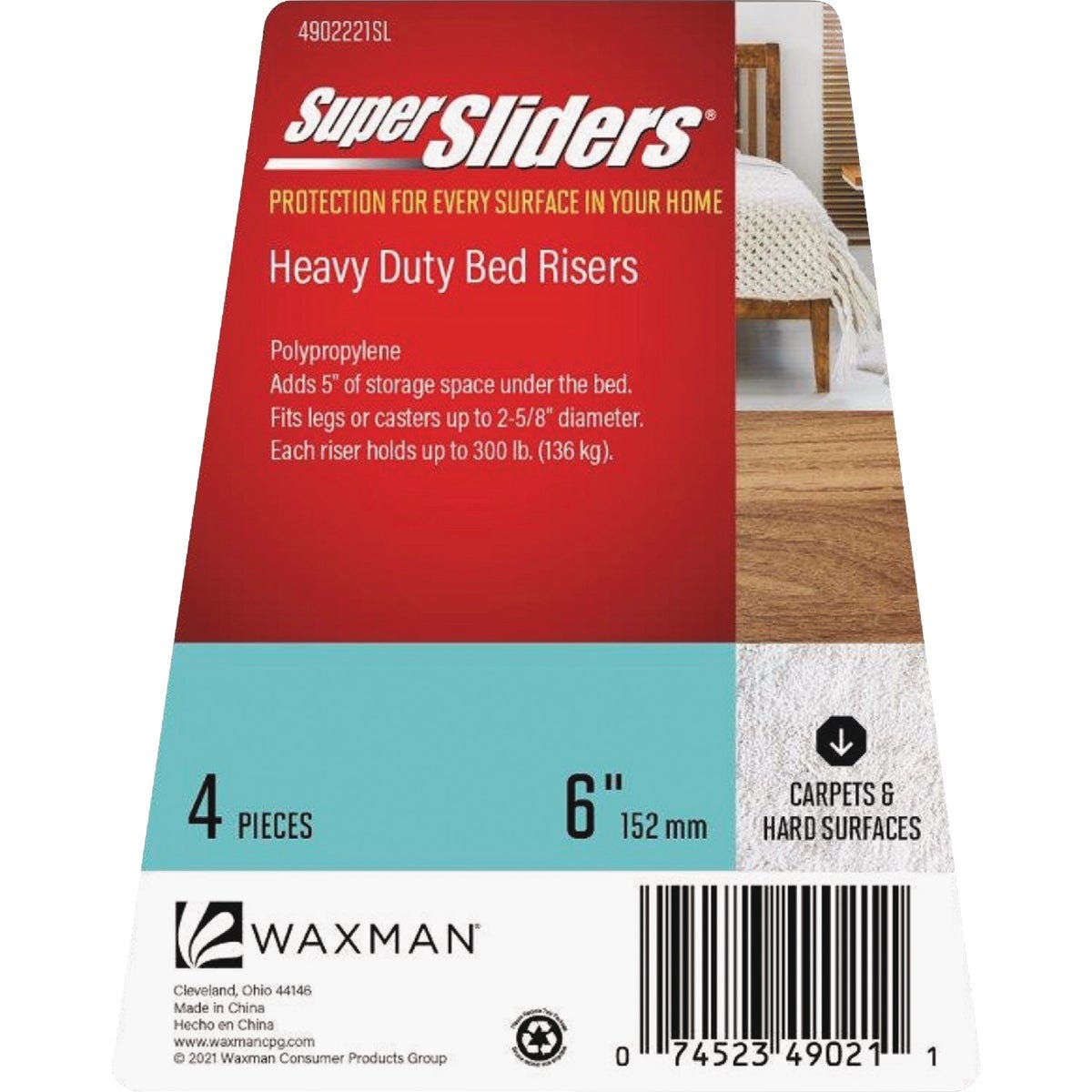 Super Sliders 6 In. Bed Risers (4-Pack) - photo 2