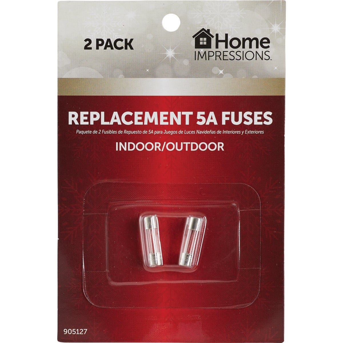 Home Impressions 5A GlassType C Christmas Light Set Fuses (2-Pack)