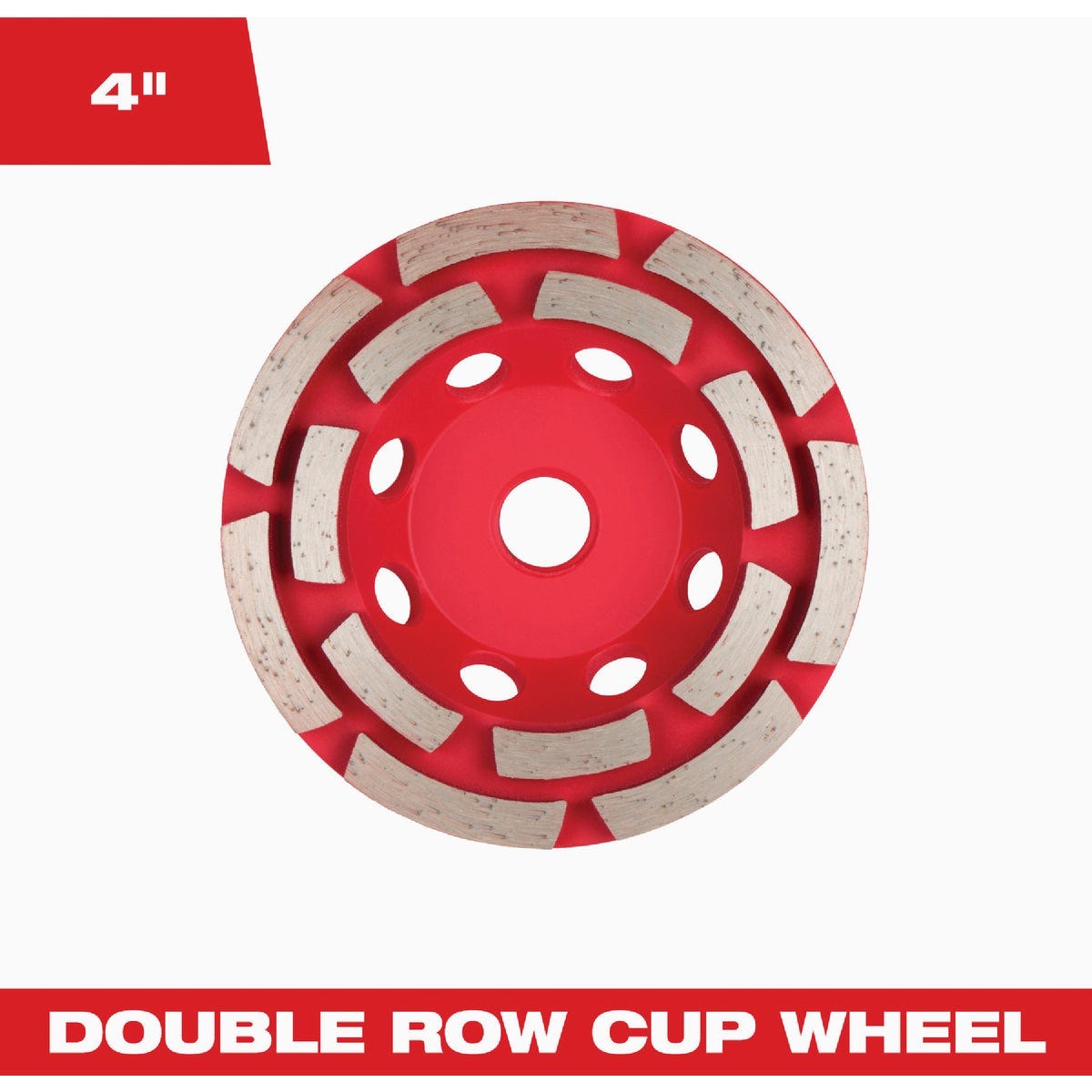 Milwaukee DIAMOND MAX 4 In. Double Row Diamond Cup Wheel Milwaukee DIAMOND MAX 4 In. Double Row Diamond Cup Wheel
