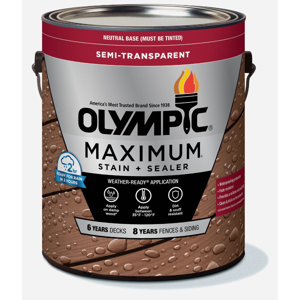 Olympic Maximum Exterior Stain & Sealer, Semi-Transparent/Neutral Base, 1 Gal. Olympic Maximum Exterior Stain & Sealer, Semi-Transparent/Neutral Base, 1 Gal.