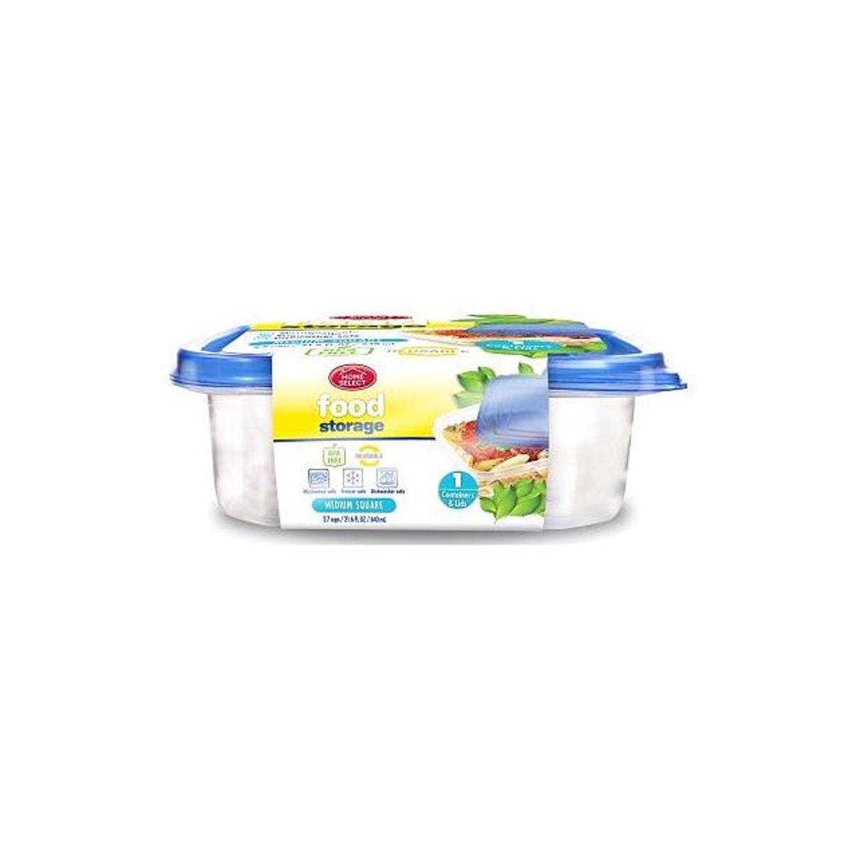 HomeSelect Food Storage Container, Medium Square, 2.7-Cup, 1-Ct. HomeSelect Food Storage Container, Medium Square, 2.7-Cup, 1-Ct.