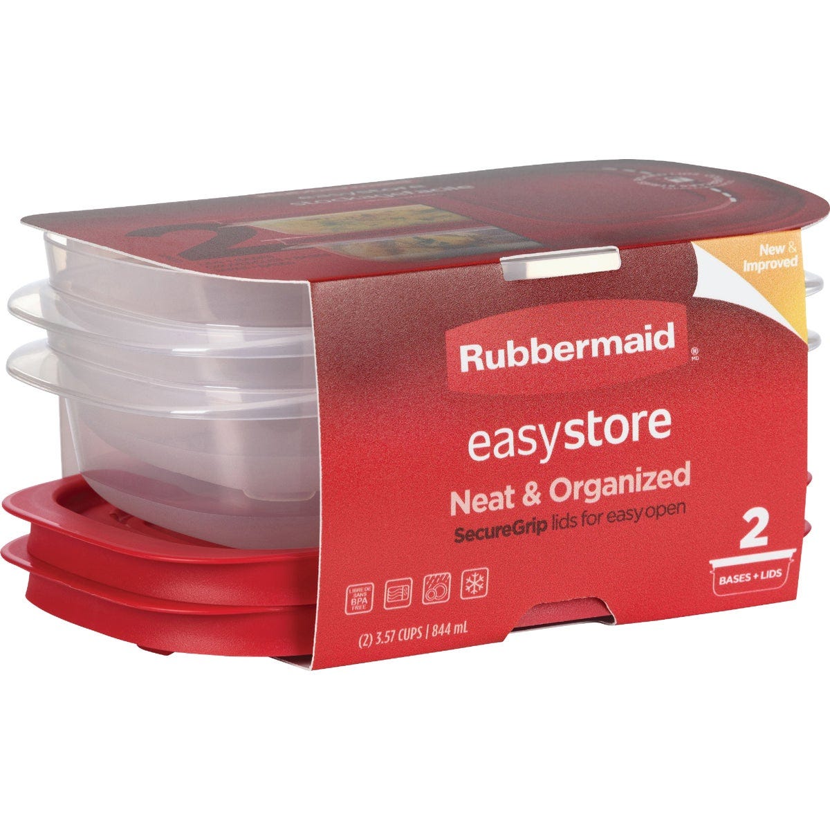 Rubbermaid 3.57-Cup EasyStore Rectangular Food Storage Container with Lid (2 Pack) - photo 5