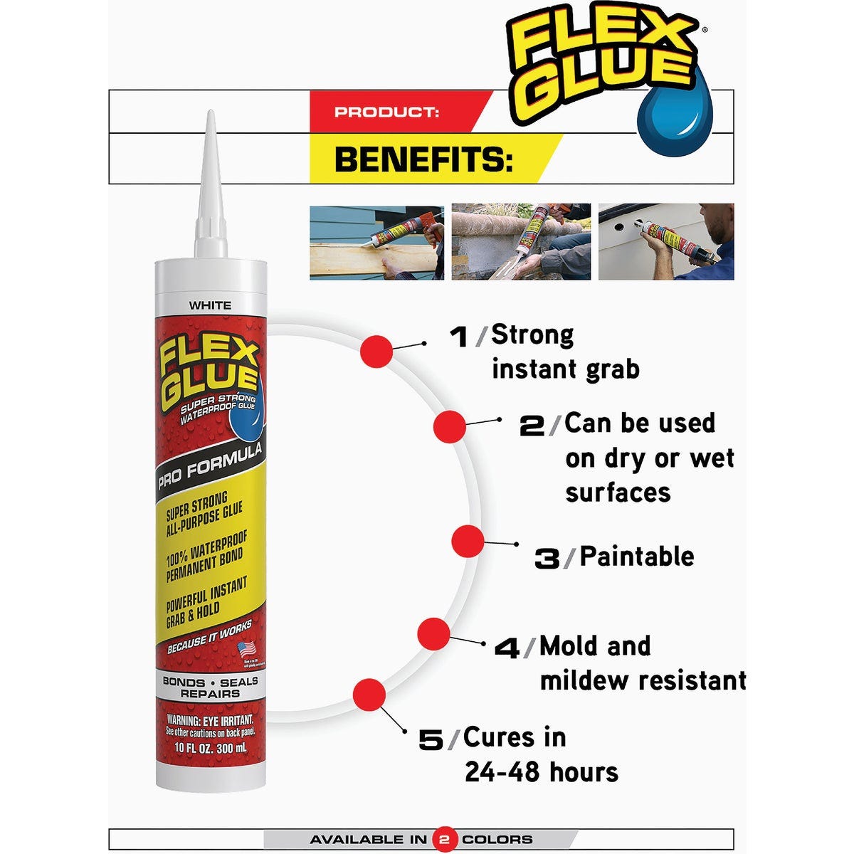 Flex Glue 10 Oz. White Multi-Purpose Adhesive - photo 5 Flex Glue 10 Oz. White Multi-Purpose Adhesive - photo 5