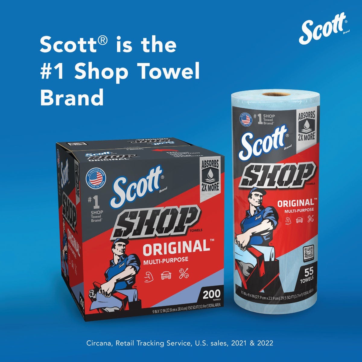 Scott 11 In. W x 9.4 In. L Disposable Original Shop Towel (55-Sheets) - photo 4