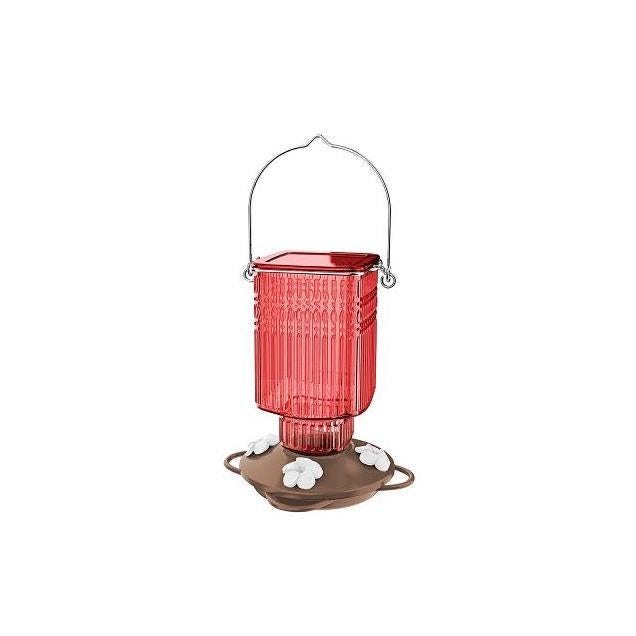 Nature's Way 22 Oz. Crimson Carnation Antique Glass Hummingbird Feeder Nature's Way 22 Oz. Crimson Carnation Antique Glass Hummingbird Feeder