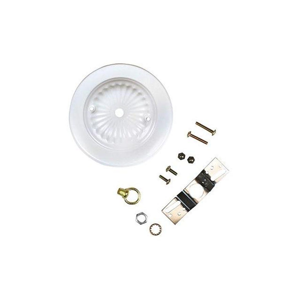 Jandorf 5 In. Dia. 7/16 In. Center Hole White Traditional Canopy Kit