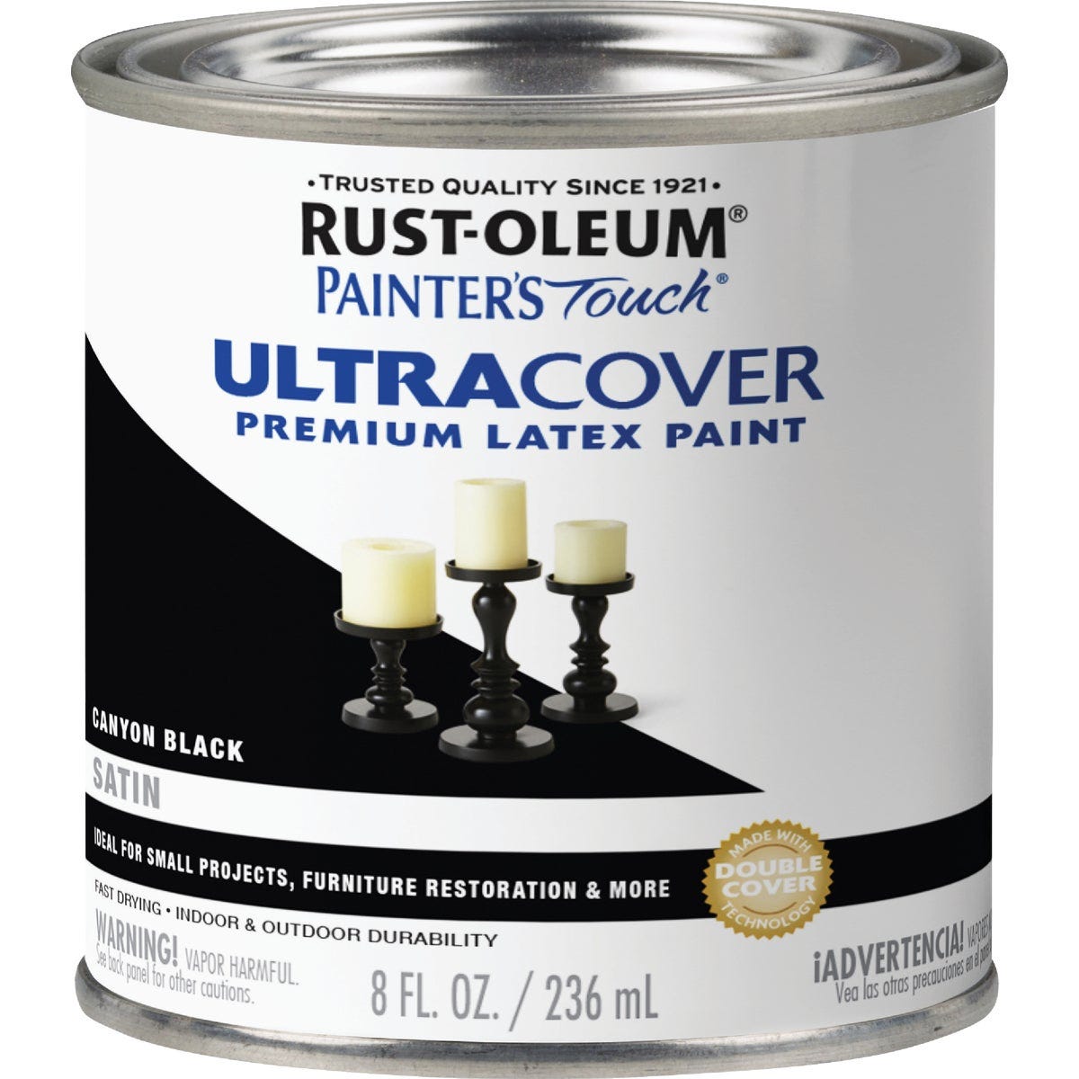 Rust-Oleum Painter's Touch 2X Ultra Cover Premium Latex Paint, Satin Canyon Black, 1/2 Pt. - photo 2