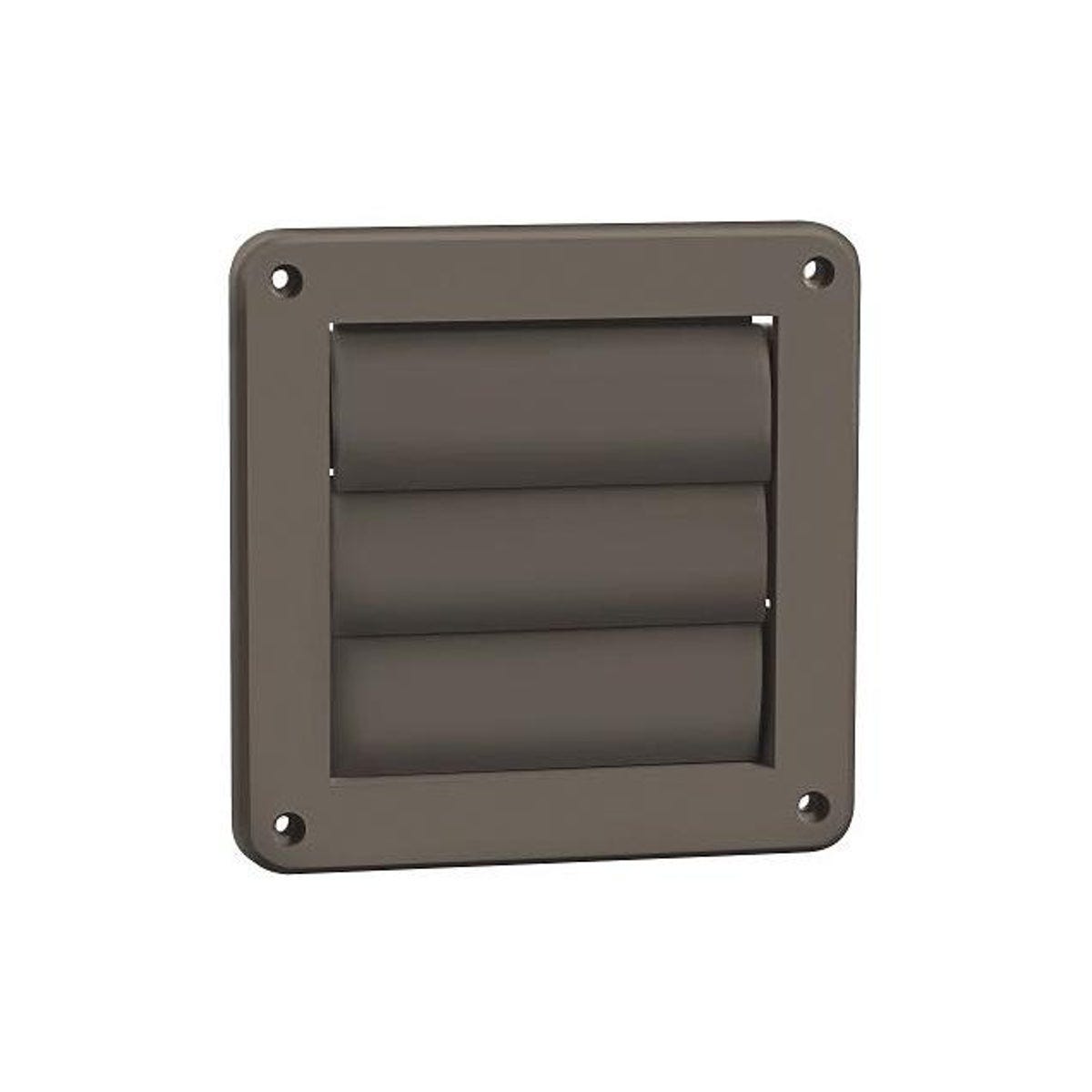 Lambro 4 In. Brown Plastic Exhaust Wall Louvered Vent